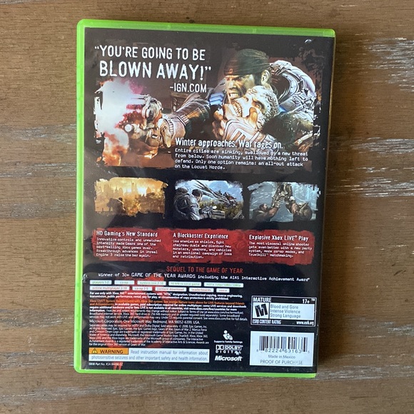 2008 Original "Gears of War 2" XBOX 360 Game - Picture 2 of 6